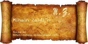Mihain Zalán névjegykártya